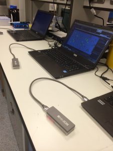 Multiple MinION™ nanopore sequencers with laptops
