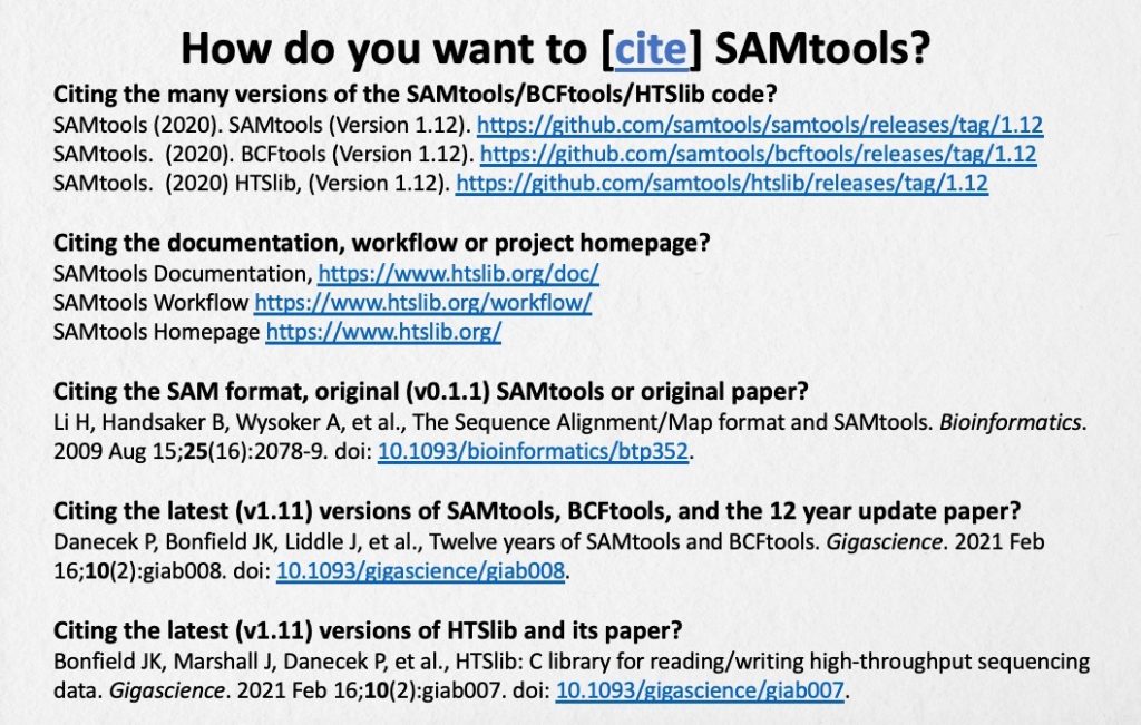 Software Citation examples