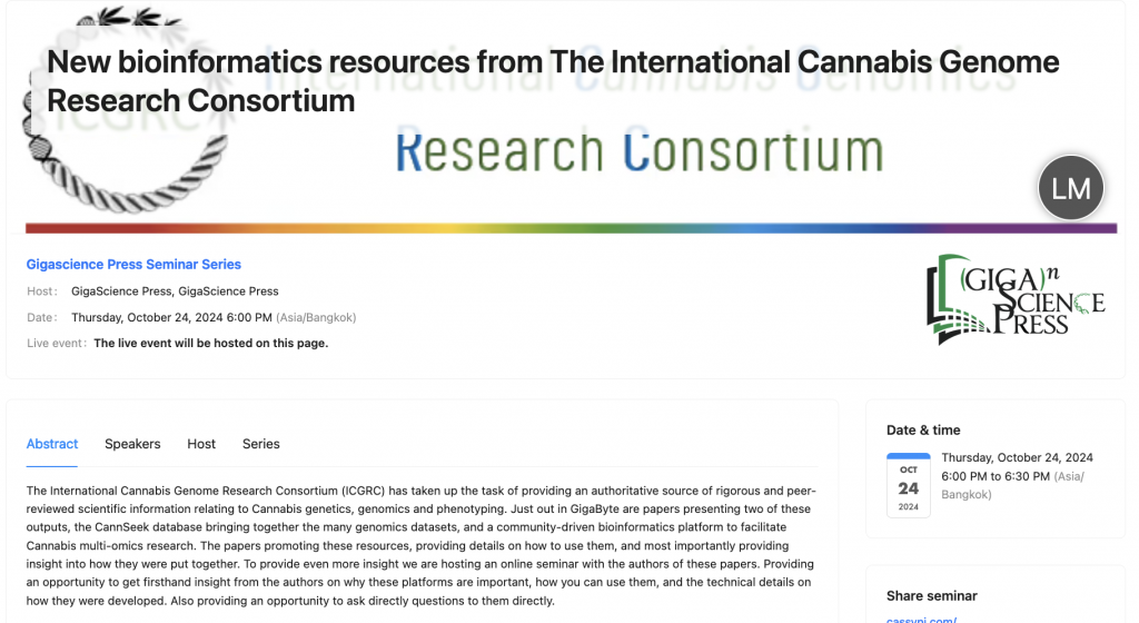 Cannabis Genomics seminar